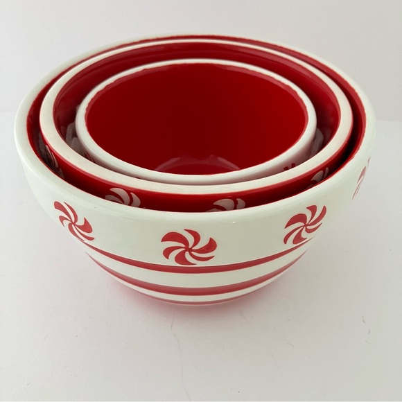 Terramoto Ceramic 3 Piece Mixing Bowl Set (Peppermint) - Picture 12 of 14